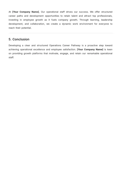 Free Operations Staff Career Pathway Report Template to Edit Online