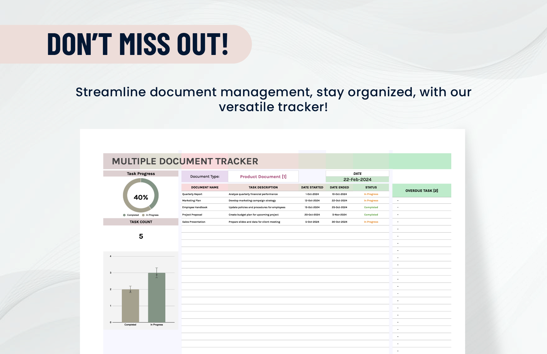 Multiple Document Tracker Template