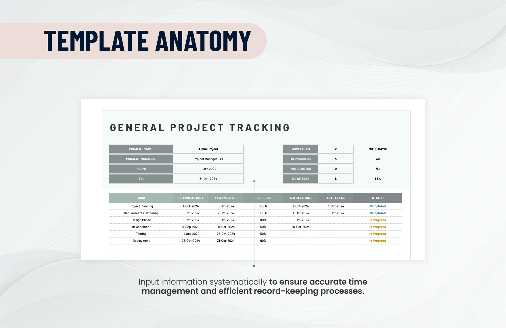 General Project Tracking Template