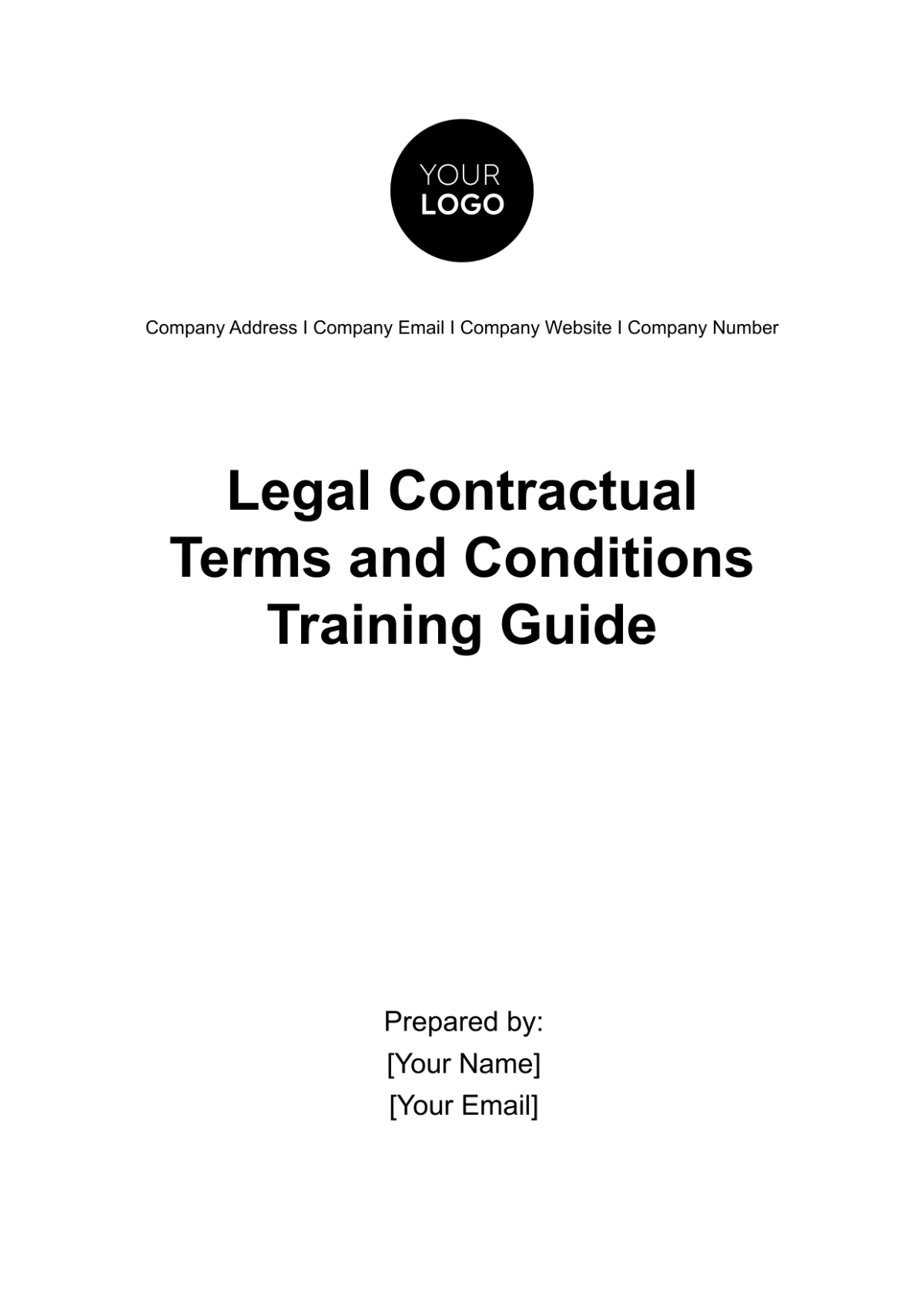 Legal Contractual Terms and Conditions Training Guide Template