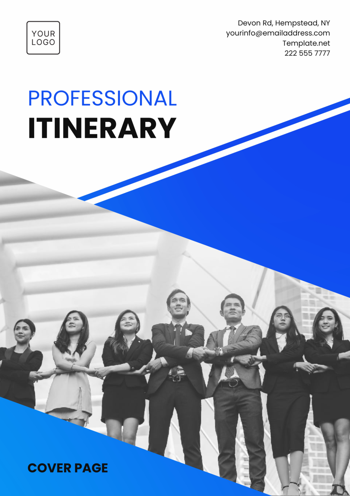 Professional Itinerary Cover Page Template