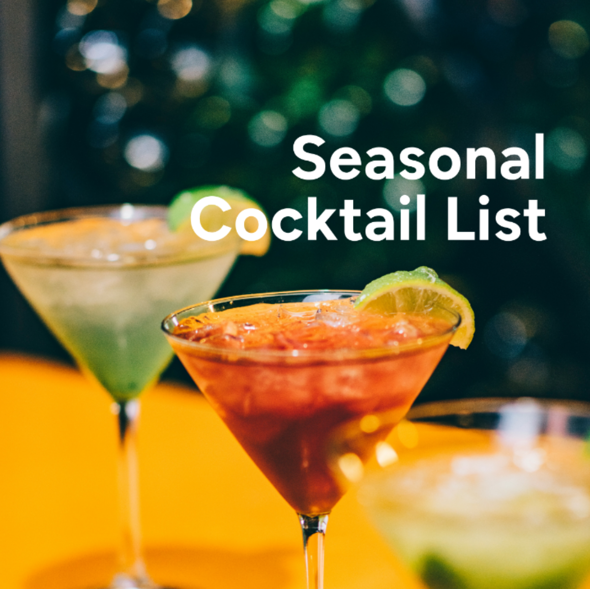 Seasonal Cocktail List Template