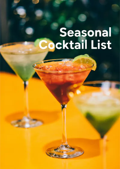 Free Seasonal Cocktail List Template to Edit Online