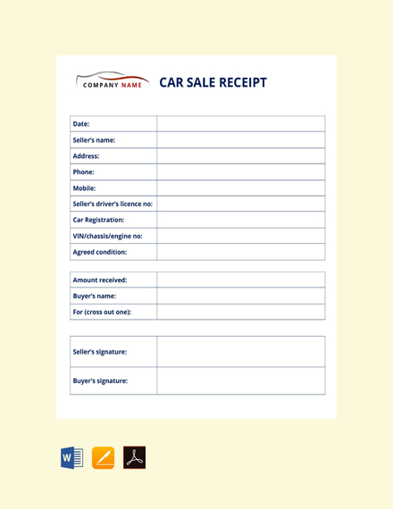 printable sales receipts for cars