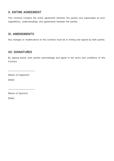 Free Marketing Event Sponsorship Contract Template to Edit Online