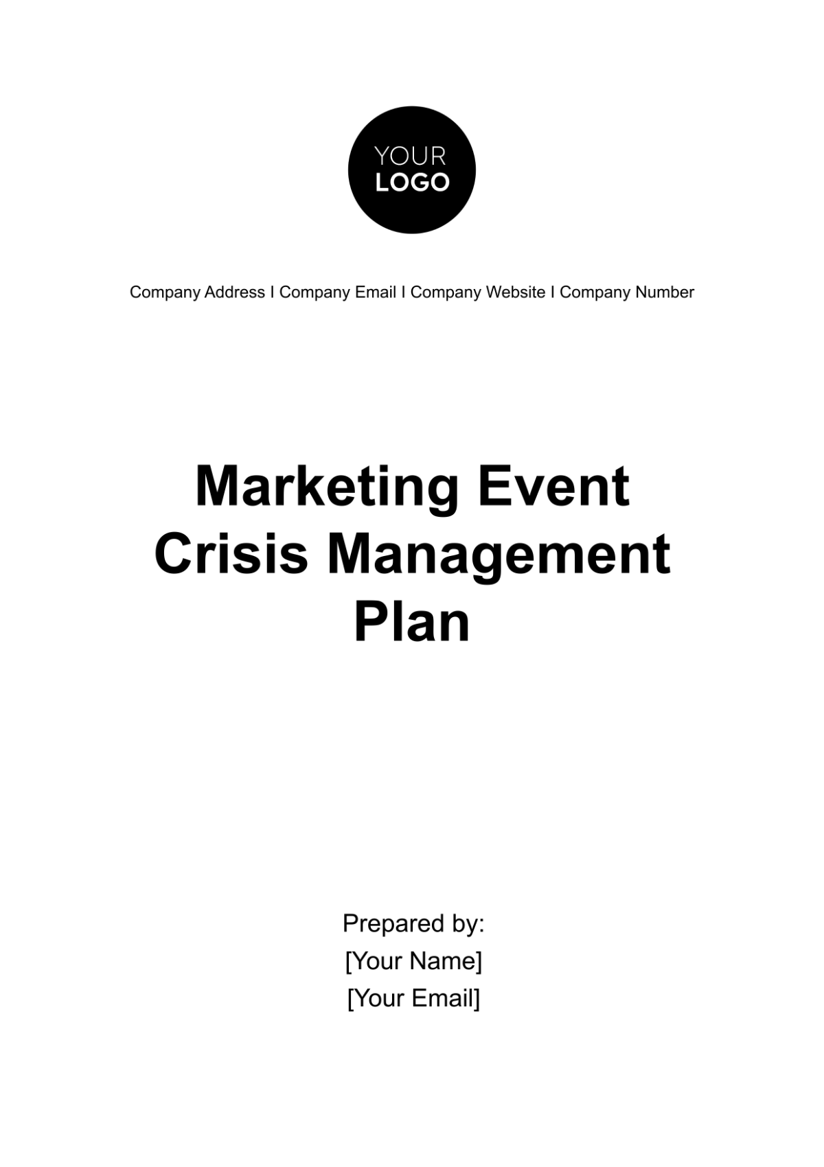 Free Marketing Event Crisis Management Plan Template
