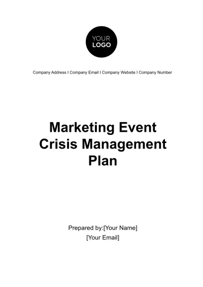Free Marketing Event Crisis Management Plan Template to Edit Online
