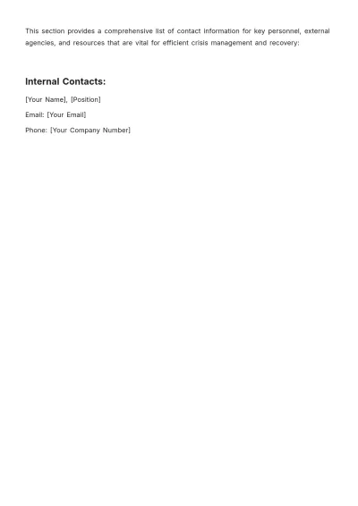 Free Marketing Event Crisis Management Plan Template to Edit Online