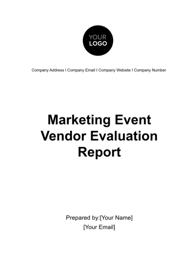 Free Marketing Event Vendor Evaluation Report Template to Edit Online