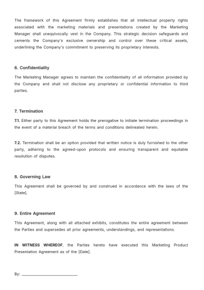 Free Marketing Product Presentation Agreement Template to Edit Online