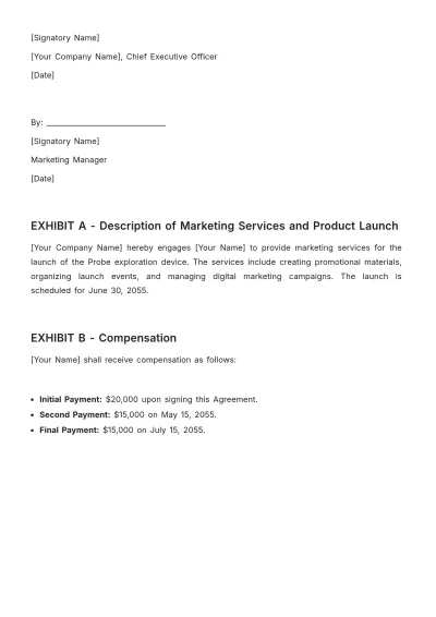 Free Marketing Product Presentation Agreement Template to Edit Online