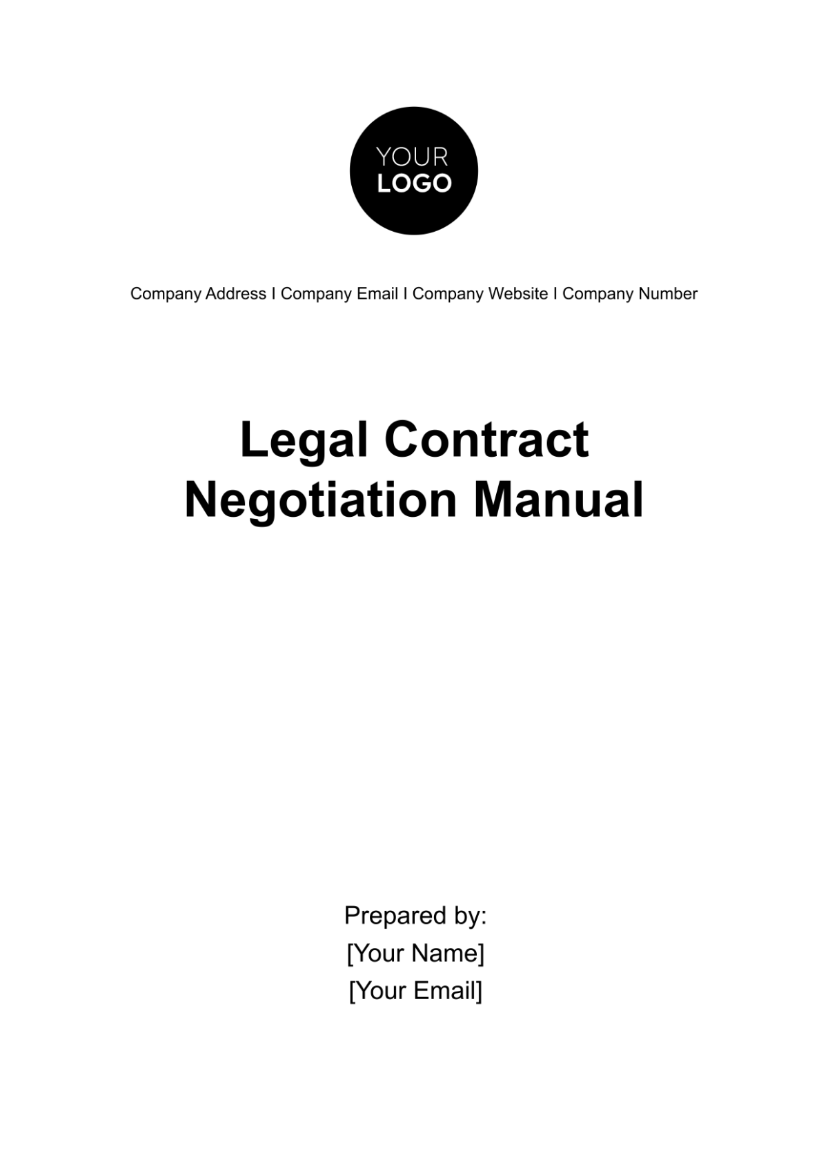 Legal Contract Negotiation Manual Template
