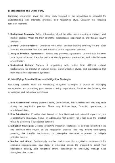 Free Legal Contract Negotiation Manual Template to Edit Online