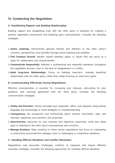 Free Legal Contract Negotiation Manual Template to Edit Online