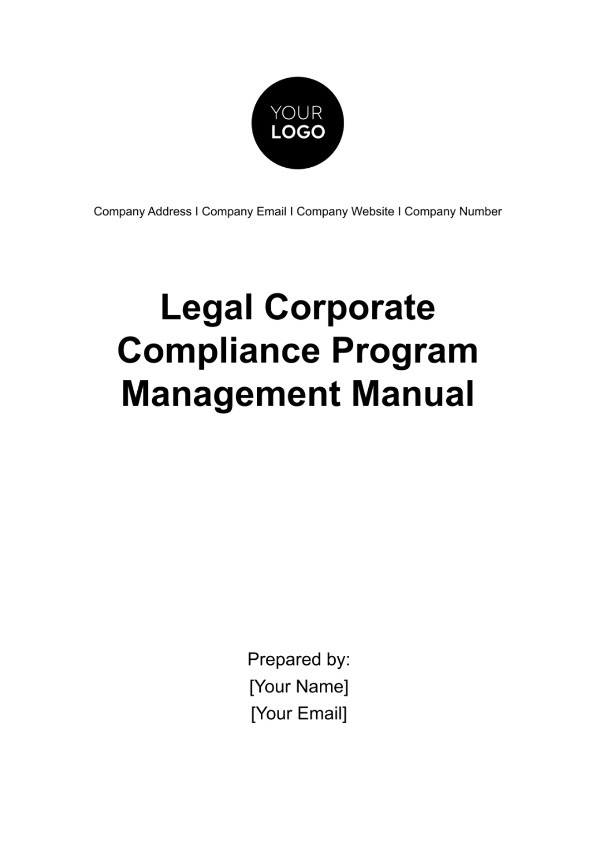 Legal Corporate Compliance Program Management Manual Template