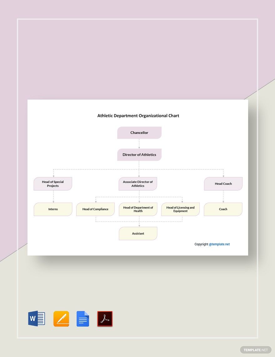 Athletic Department Organizational Chart Template