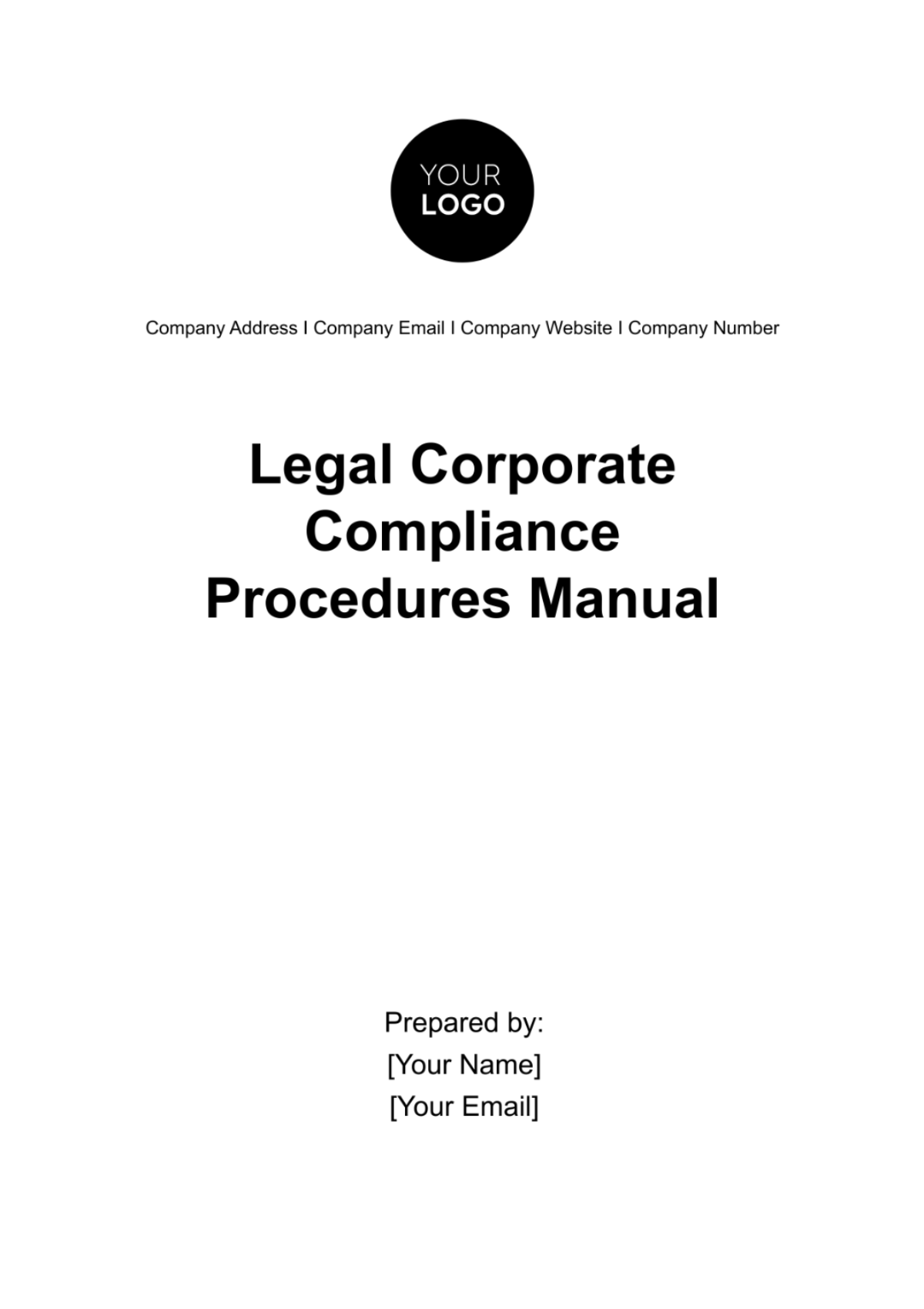 Legal Corporate Compliance Procedures Manual Template