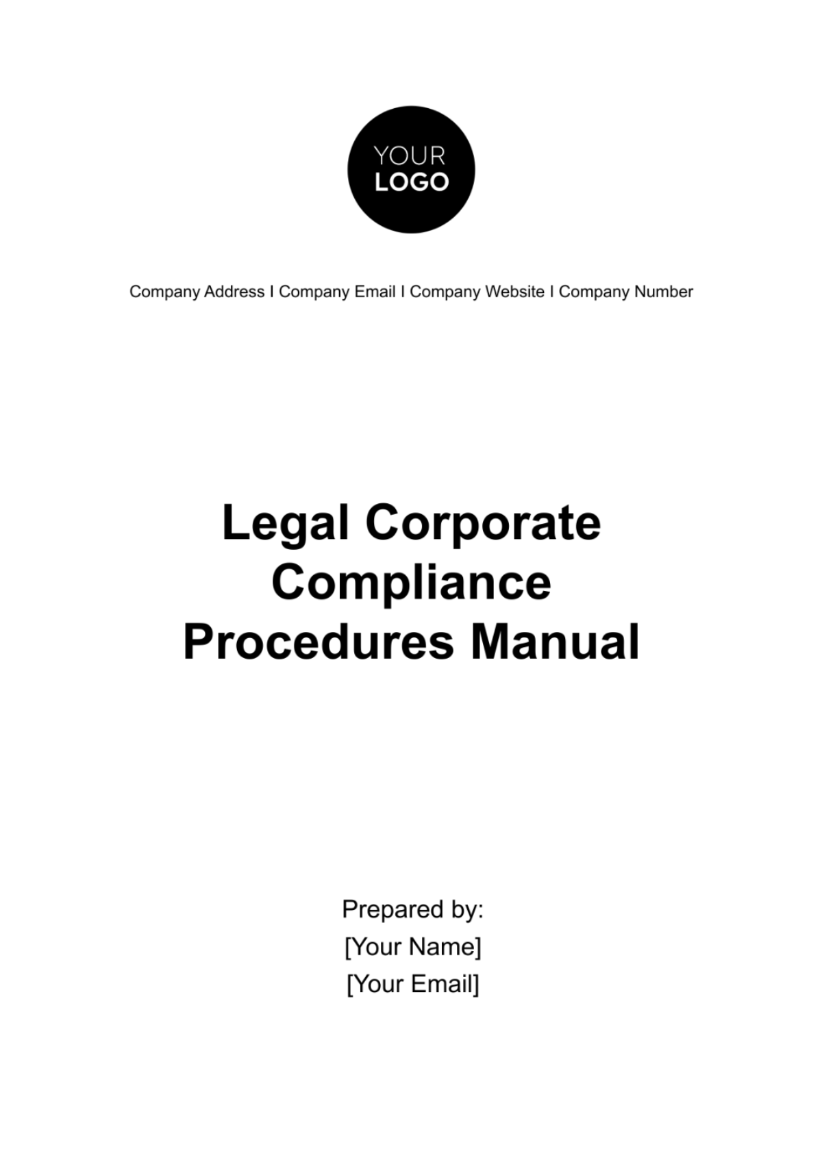 Legal Corporate Compliance Procedures Manual Template - Edit Online & Download