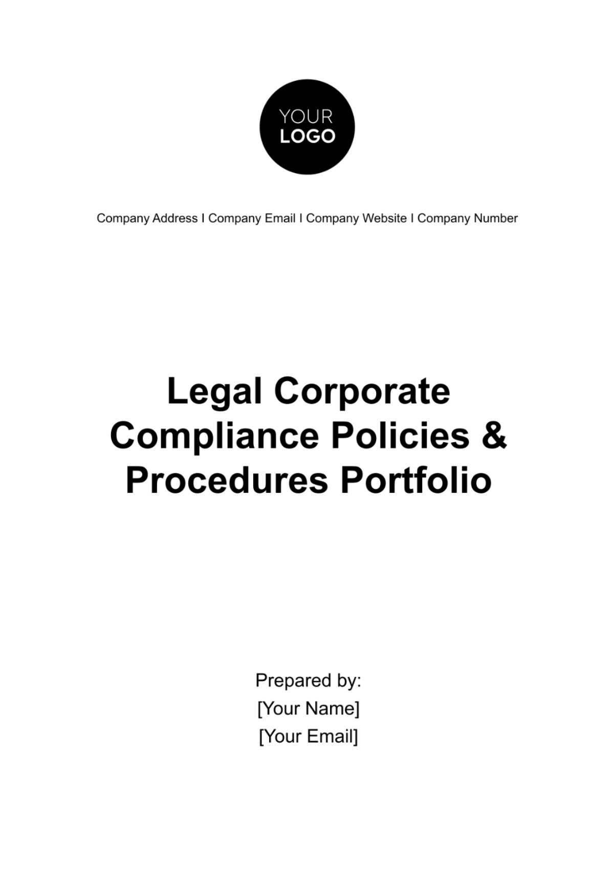 Legal Corporate Compliance Policies & Procedures Portfolio Template - Edit Online & Download