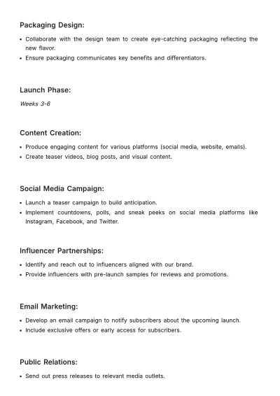 Free Product Marketing Schedule Template to Edit Online