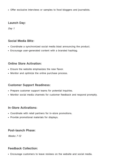 Free Product Marketing Schedule Template to Edit Online