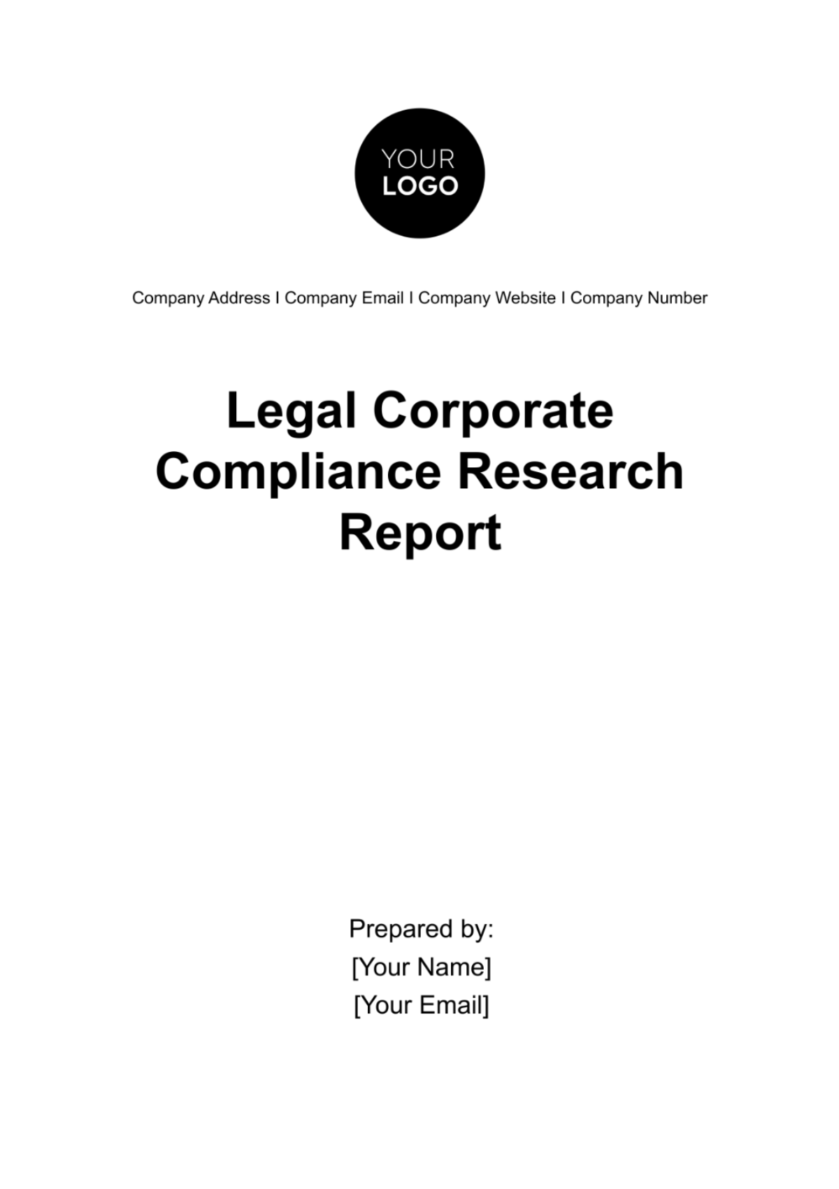 Legal Corporate Compliance Research Report Template