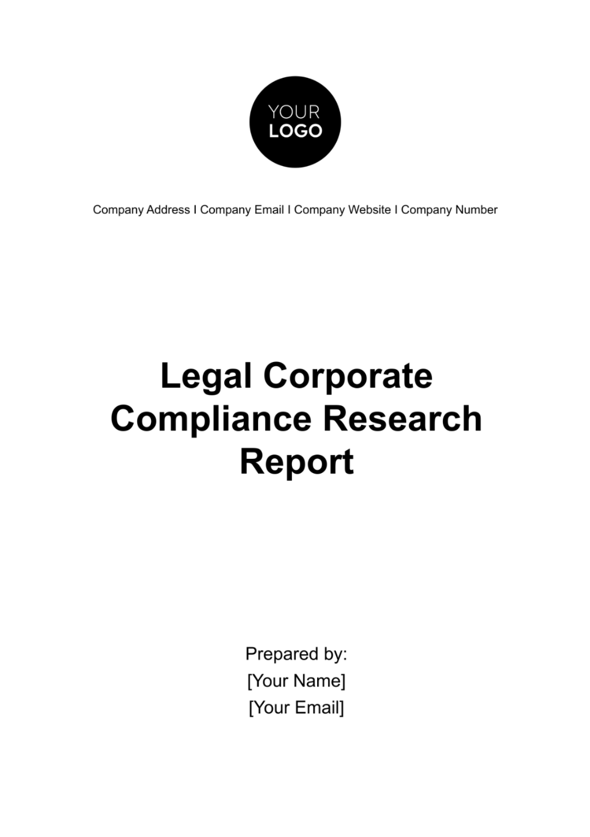 Legal Corporate Compliance Research Report Template - Edit Online & Download