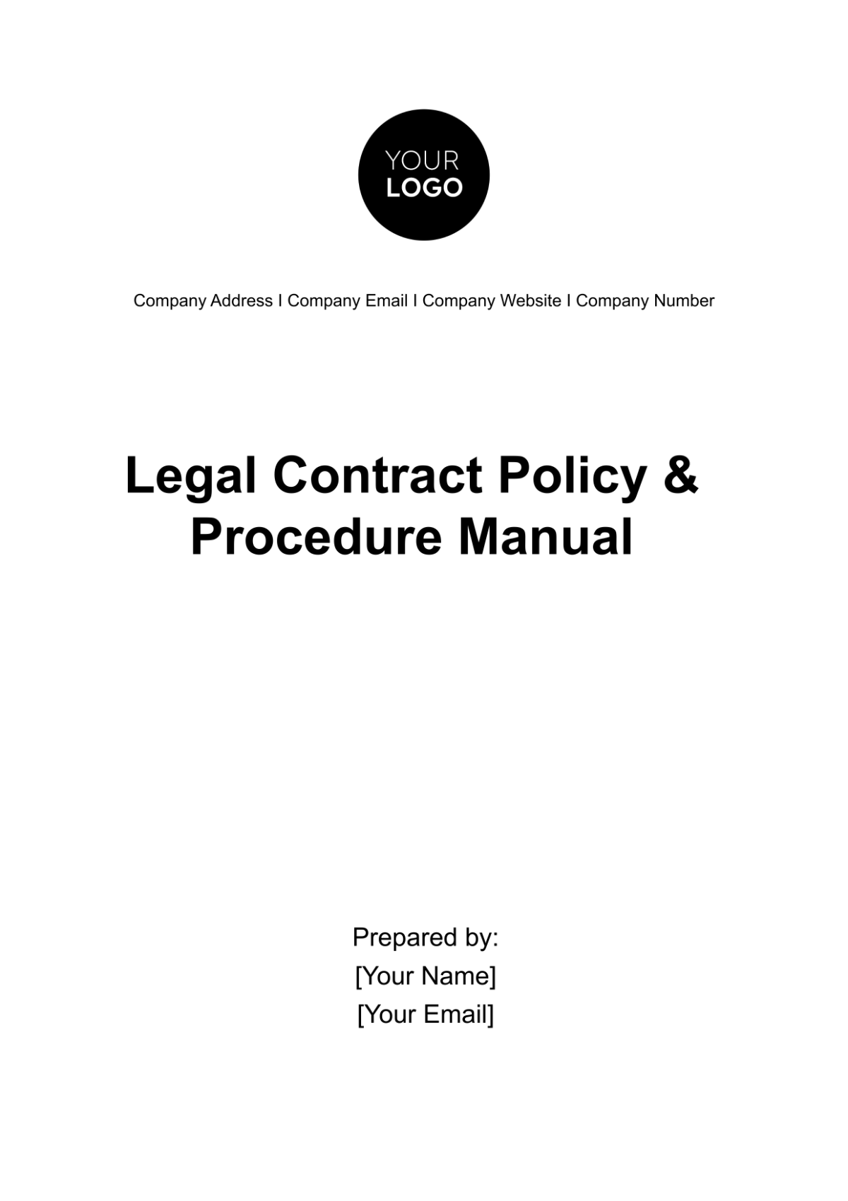 Legal Contract Policy & Procedure Manual Template