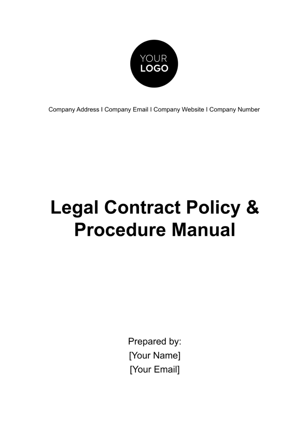 Legal Contract Policy & Procedure Manual Template - Edit Online & Download