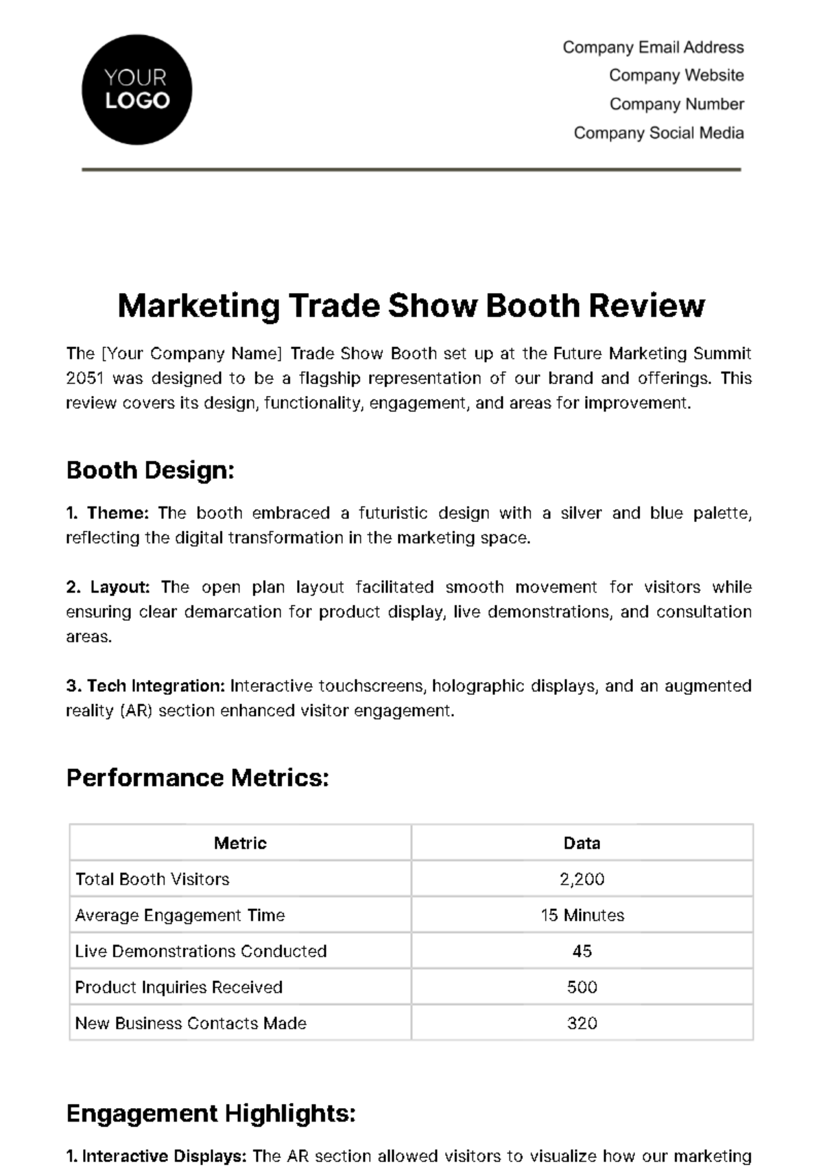 Free Marketing Trade Show Booth Review Template