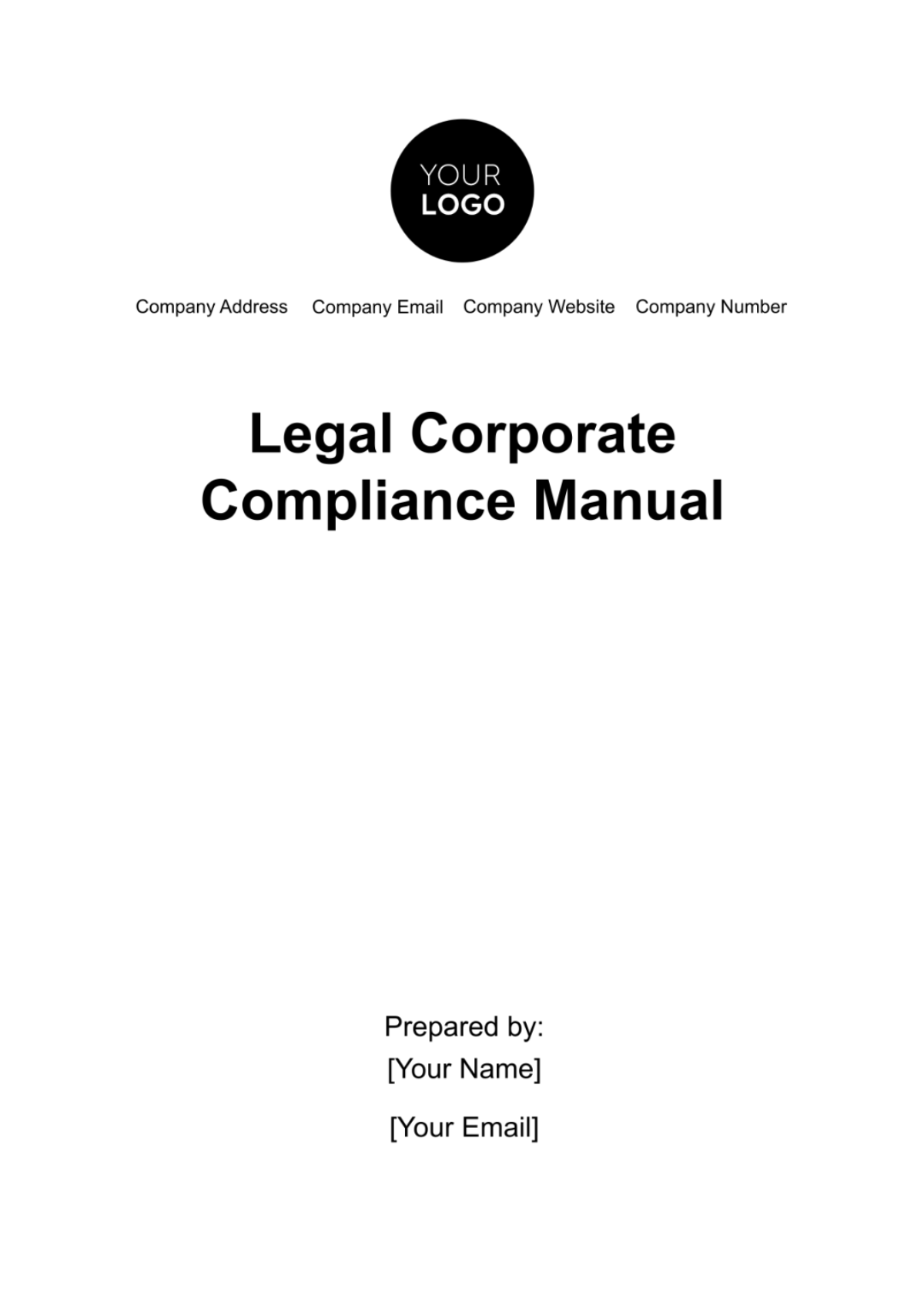 Legal Corporate Compliance Manual Template