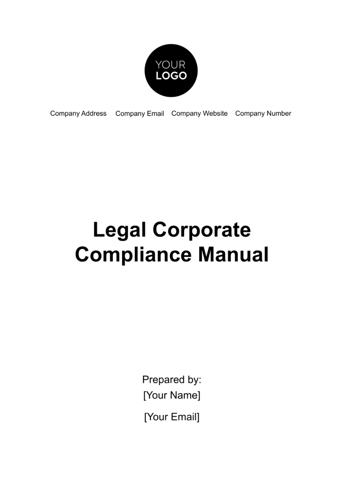 Legal Corporate Compliance Manual Template - Edit Online & Download