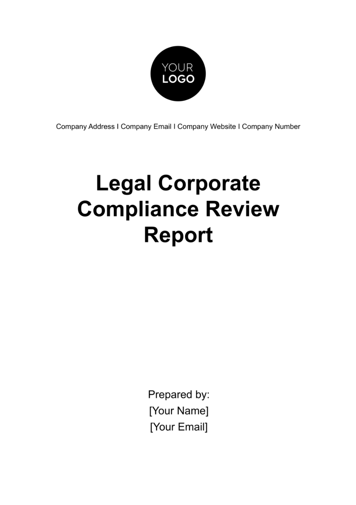 Legal Corporate Compliance Review Report Template