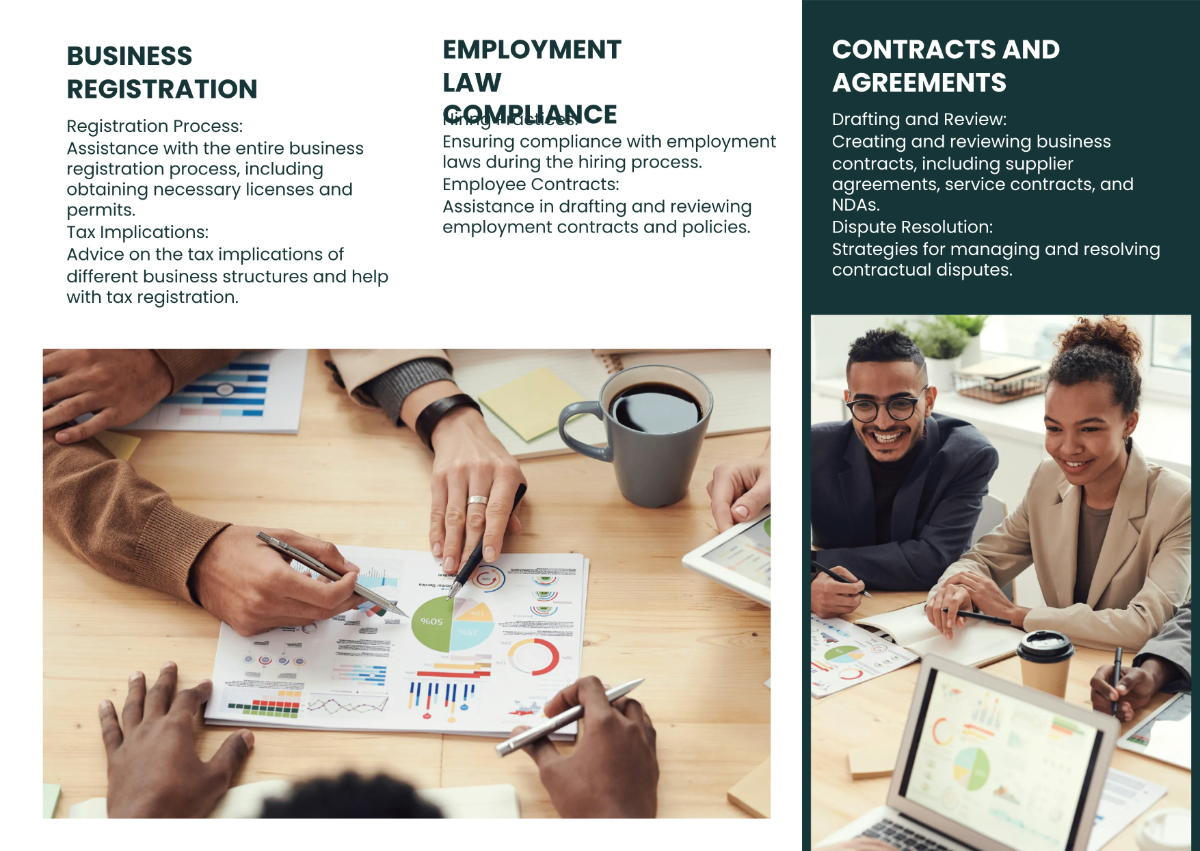 Free Legal Compliance for Startups Pamphlet Template to Edit Online