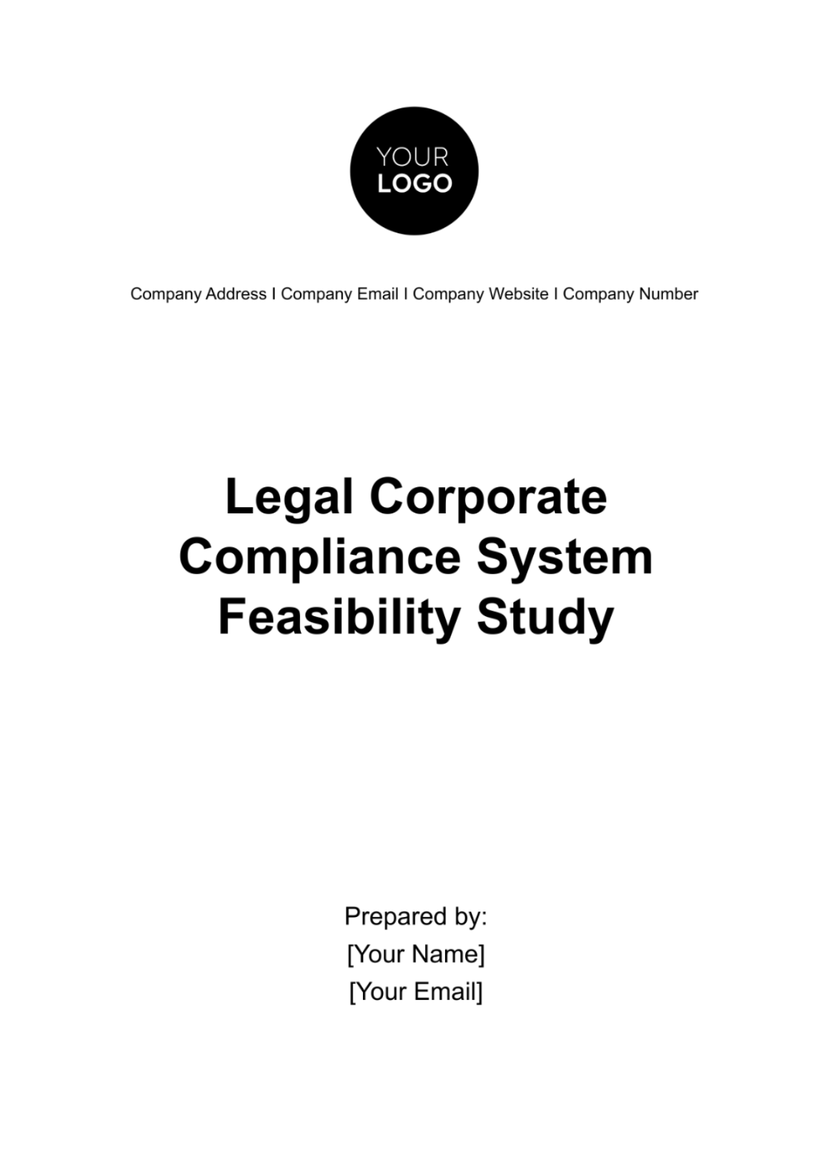 Legal Corporate Compliance System Feasibility Study Template - Edit Online & Download