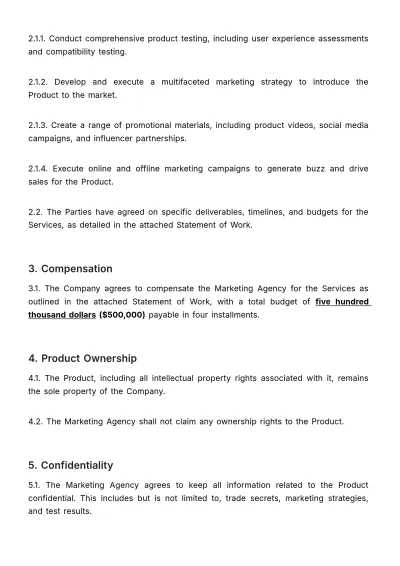 Free Marketing Product Testing Agreement Template to Edit Online