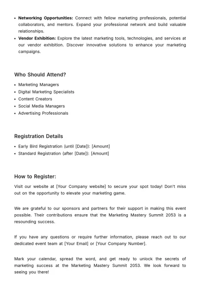 Free Marketing Event Announcement Notice Template to Edit Online