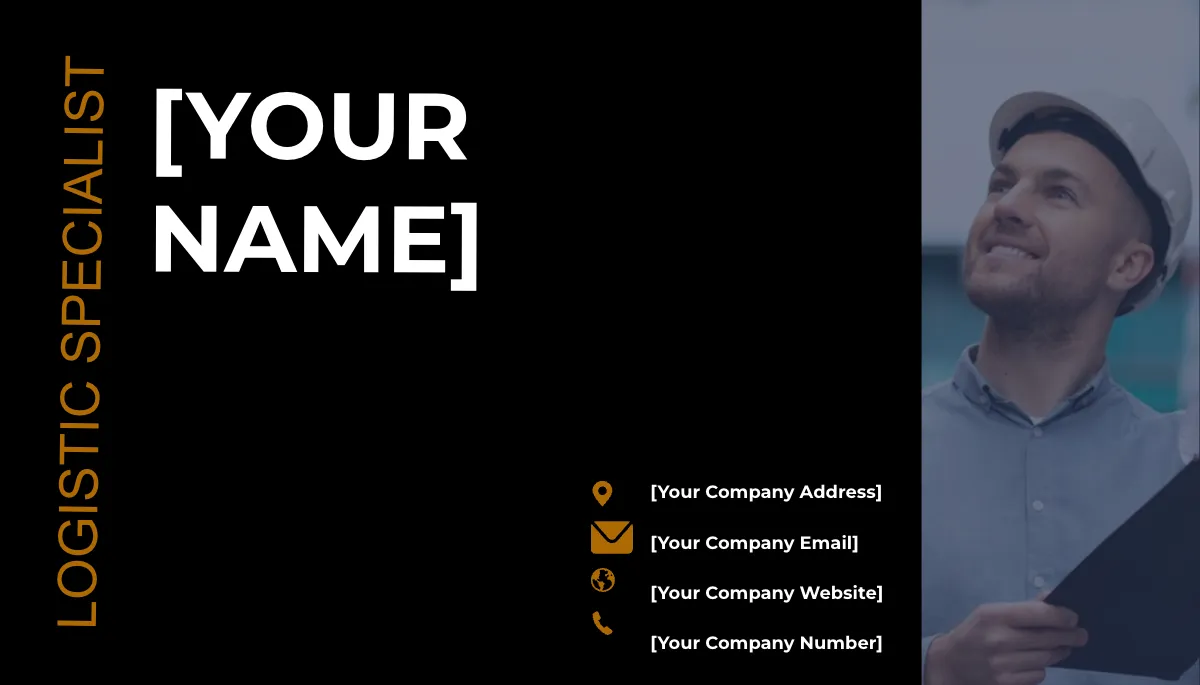 Free Logistics Specialist Business Card Template to Edit Online
