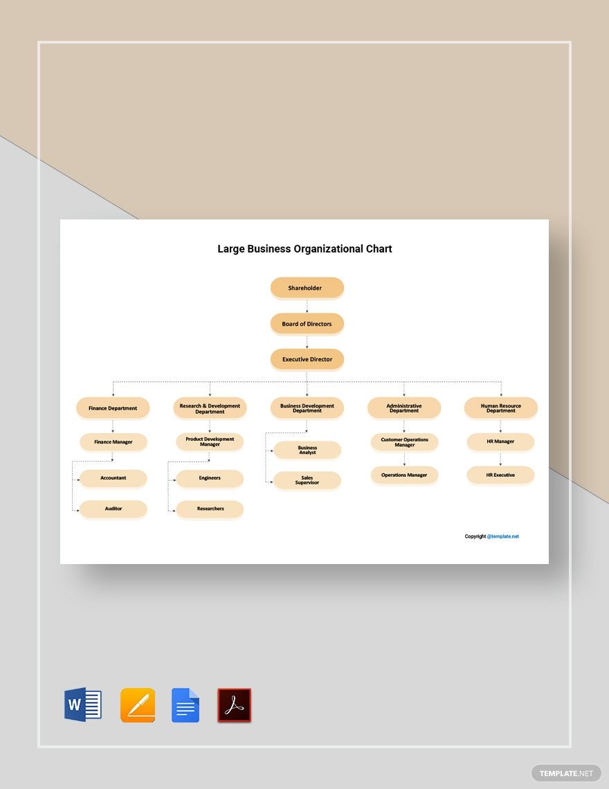Large Business Organizational Chart Template