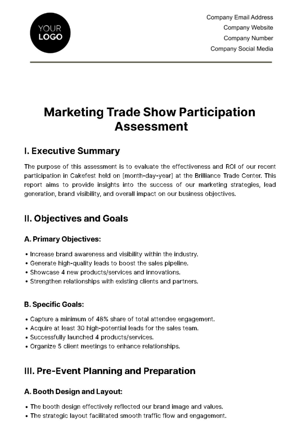Marketing Trade Show Participation Assessment Template