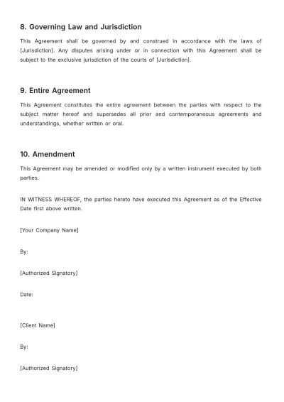 Free Legal Contract Retainer Agreement Template to Edit Online