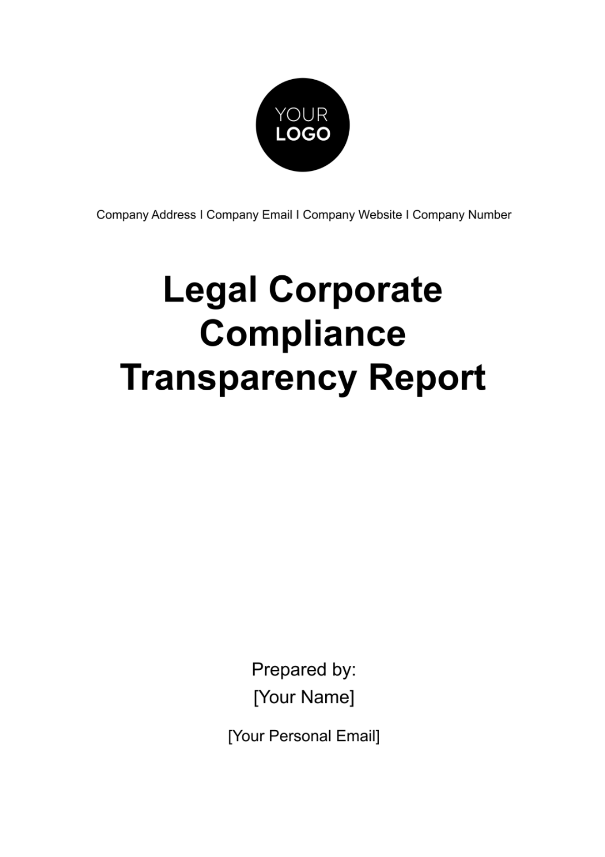 Legal Corporate Compliance Transparency Report Template