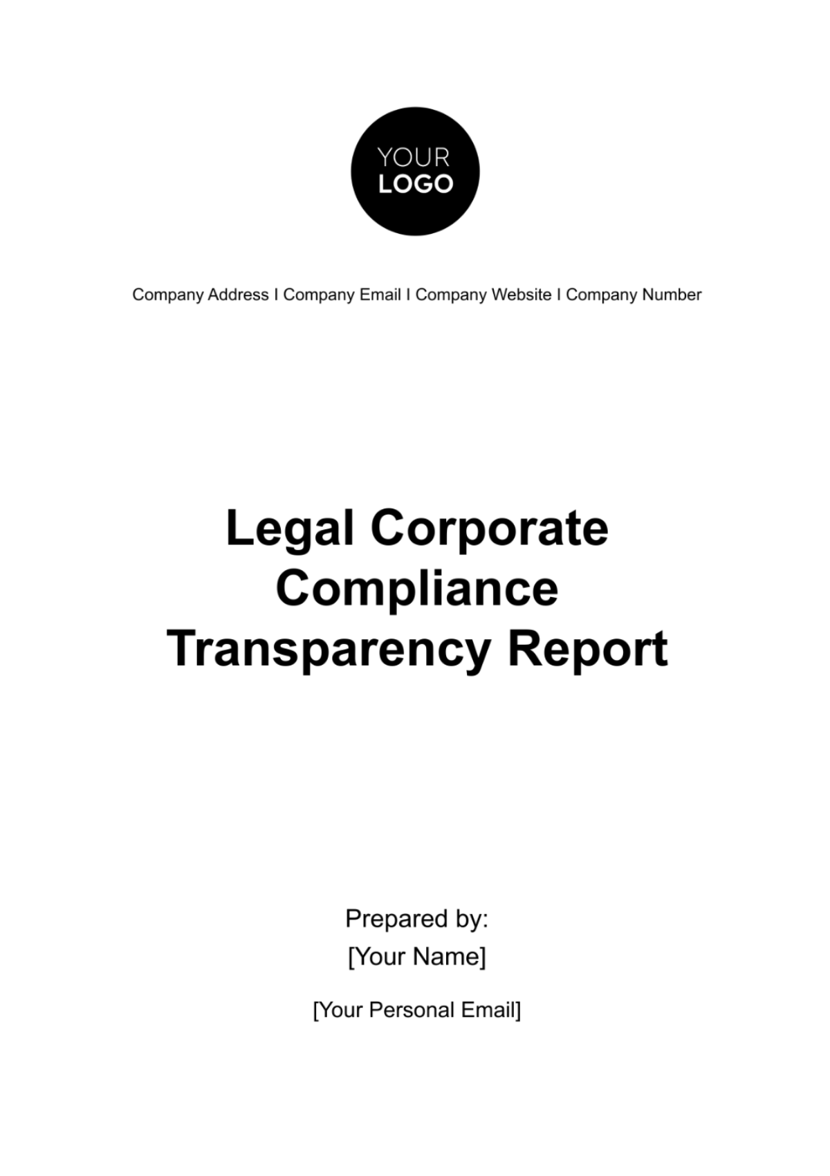 Legal Corporate Compliance Transparency Report Template - Edit Online & Download