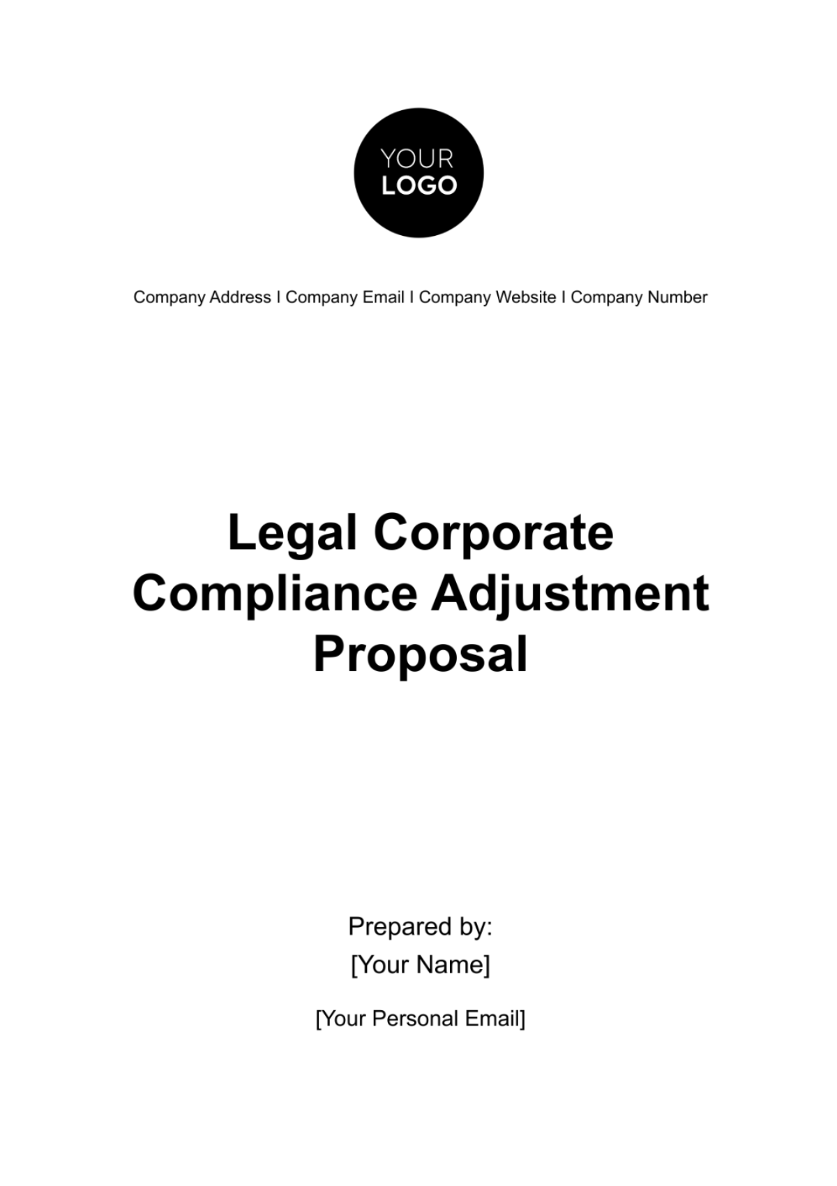 Legal Corporate Compliance Adjustment Proposal Template - Edit Online & Download