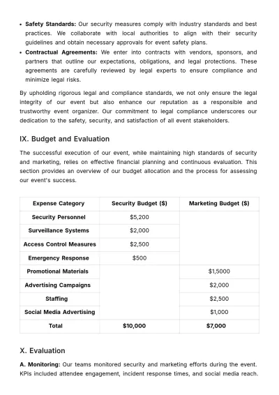 Free Marketing Protocol for Event Security Template to Edit Online