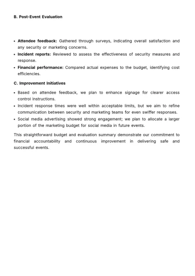 Free Marketing Protocol for Event Security Template to Edit Online