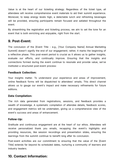Free Marketing Event Planning Document Template to Edit Online