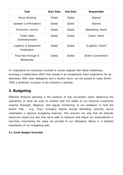 Free Marketing Event Planning Document Template to Edit Online