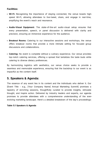 Free Marketing Event Planning Document Template to Edit Online