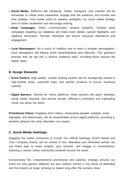 Free Marketing Event Planning Document Template to Edit Online